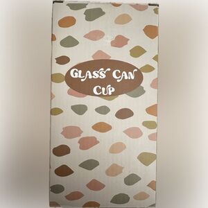 GLASS CAN CUP 16oz; NWOT